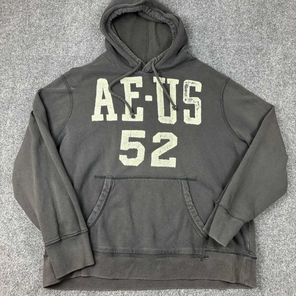 American Eagle Outfitters AE-US 52 Graphic Hoodie Faded Black Mens Size 2XL XXL
